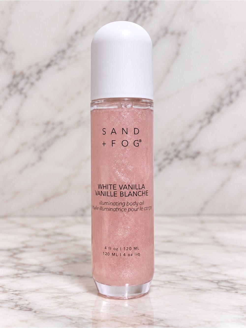 Sand + Fog White Vanilla Illuminating Body Oil — Pink Shimmer